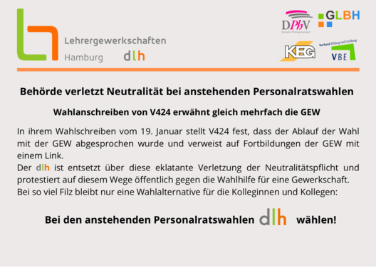 Behörde verletzt Neutralität bei anstehenden Personalratswahlen!