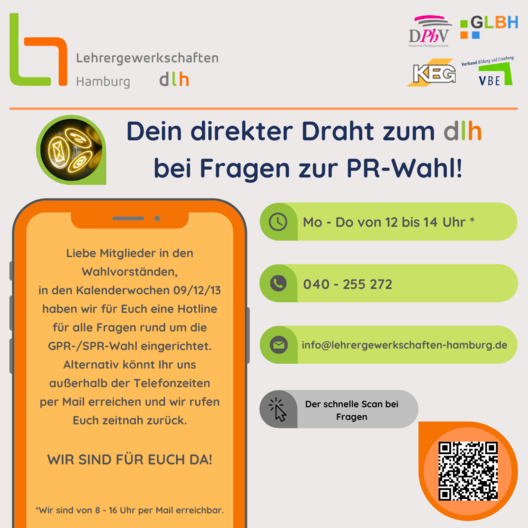 Dein direkter Draht zum dlh bei Fragen zur PR-Wahl!